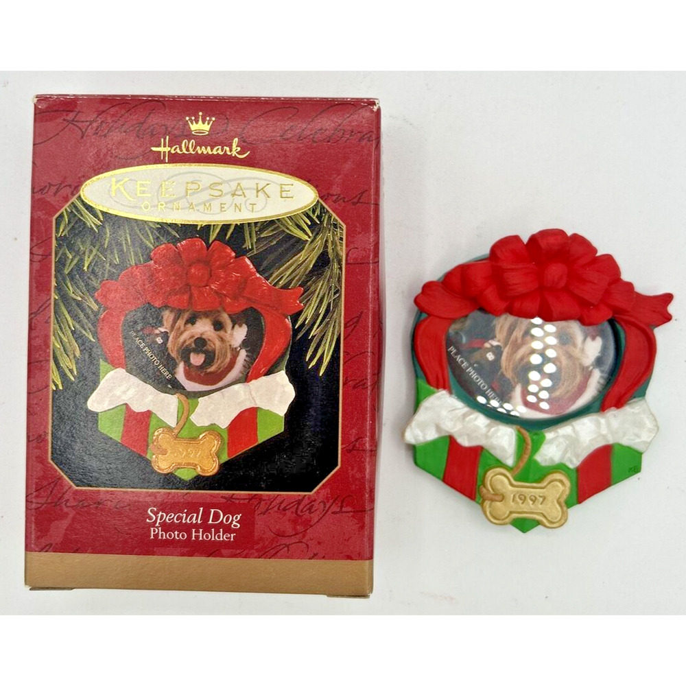 1997 Hallmark Special Dog Photo Holder Ornament SKU U108